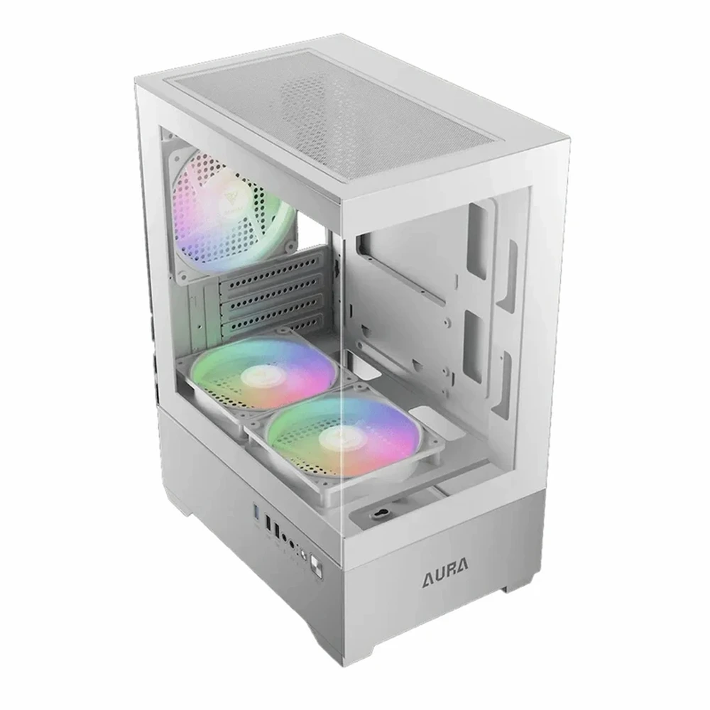 کیس کامپیوتر گیمدیاس مدل AURA GC9M WH ARGB (سفید)