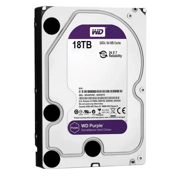 هارددیسک نظارتی وسترن دیجیتال WD Purple ظرفیت 18 ترابایت