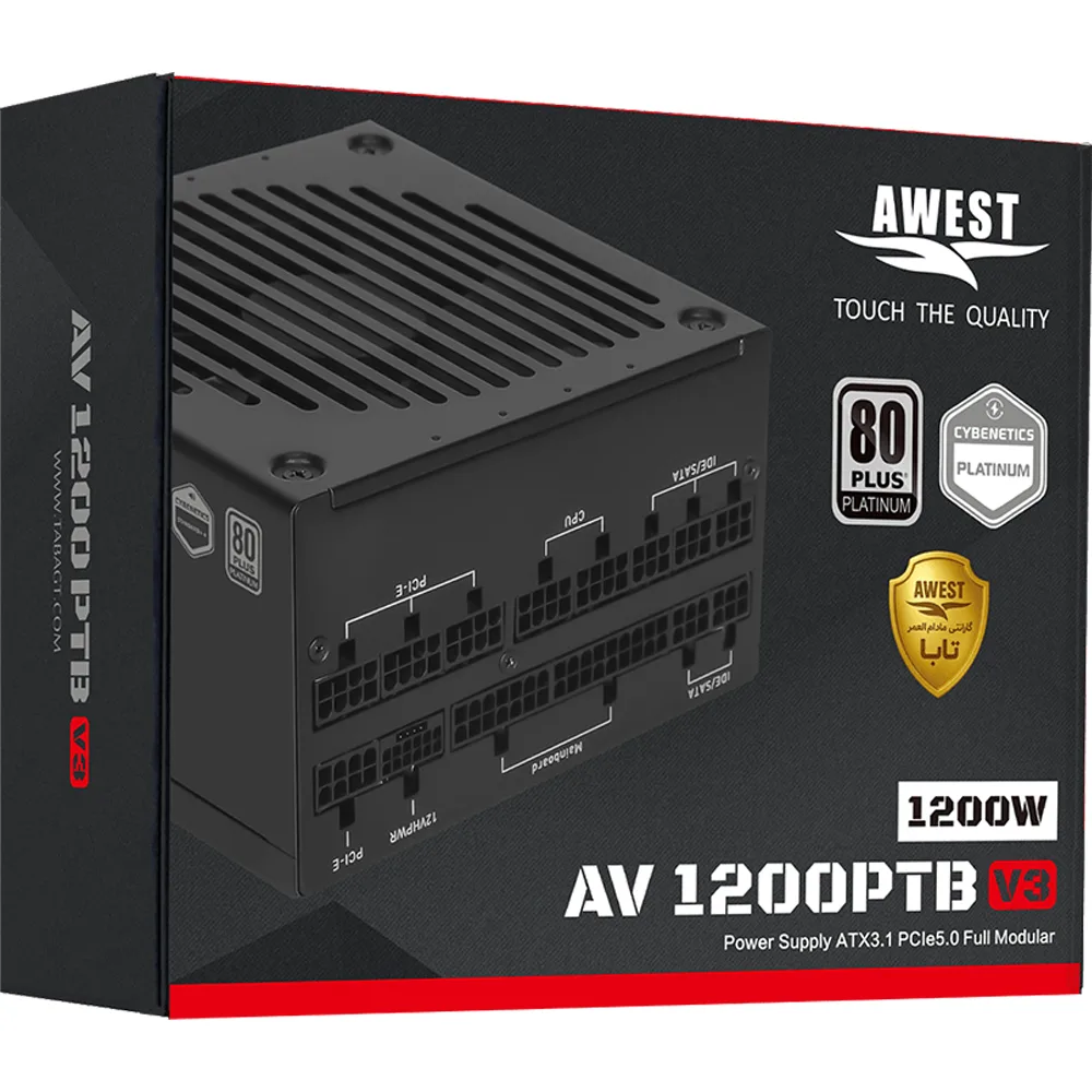 پاور اوست 1200 وات پلاتینیوم فول (مشکی) – ATX3