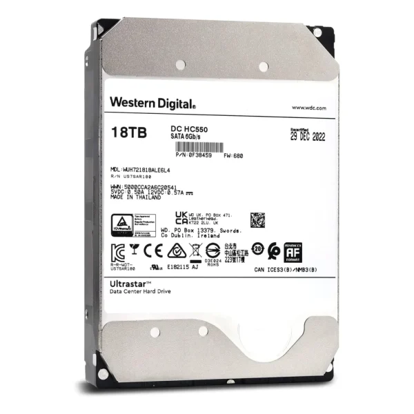 هارد کارکرده WD Ultrastar DC HC550 18TB SATA (سلامت ۱۰۰٪)