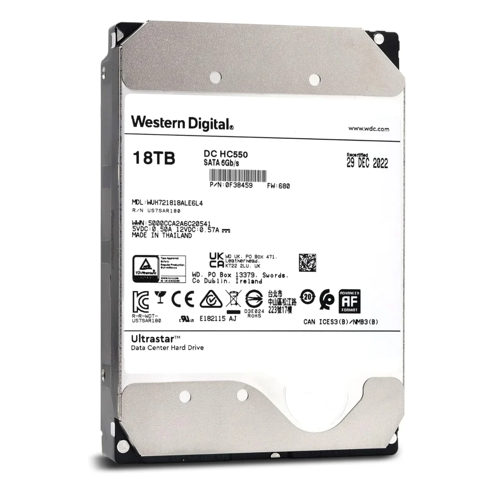 هارد کارکرده WD Ultrastar DC HC550 18TB SATA (سلامت ۱۰۰٪)
